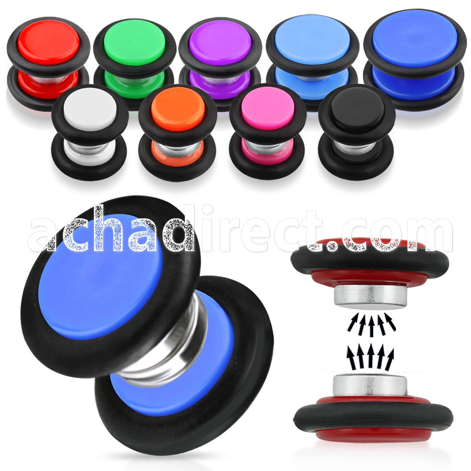 mpvr acrylic magnetic fake plug with rubber o rings