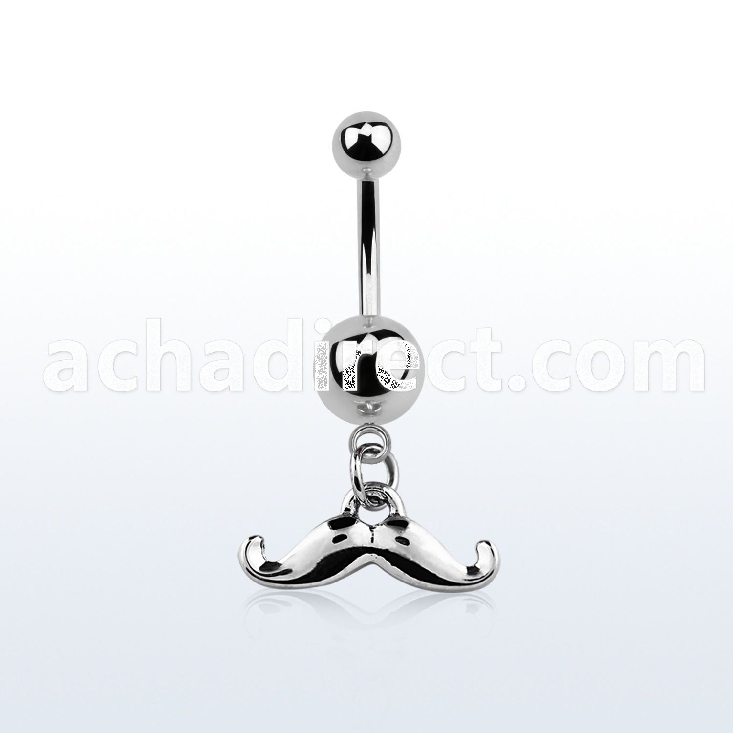 msd517 plain steel belly banana with dangling happy mustache