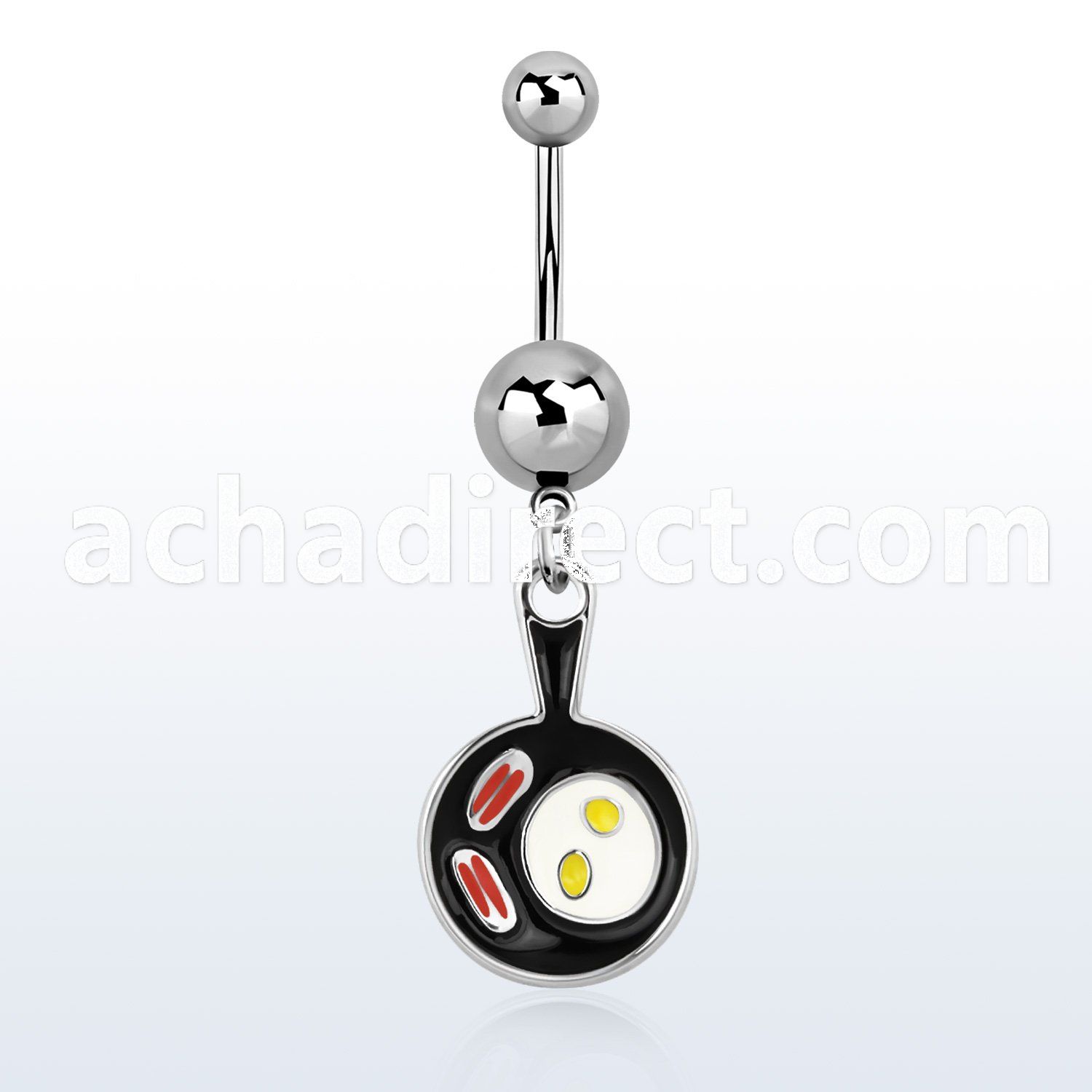 msd646 316l steel belly banana w a dangling pan w bacon eggs