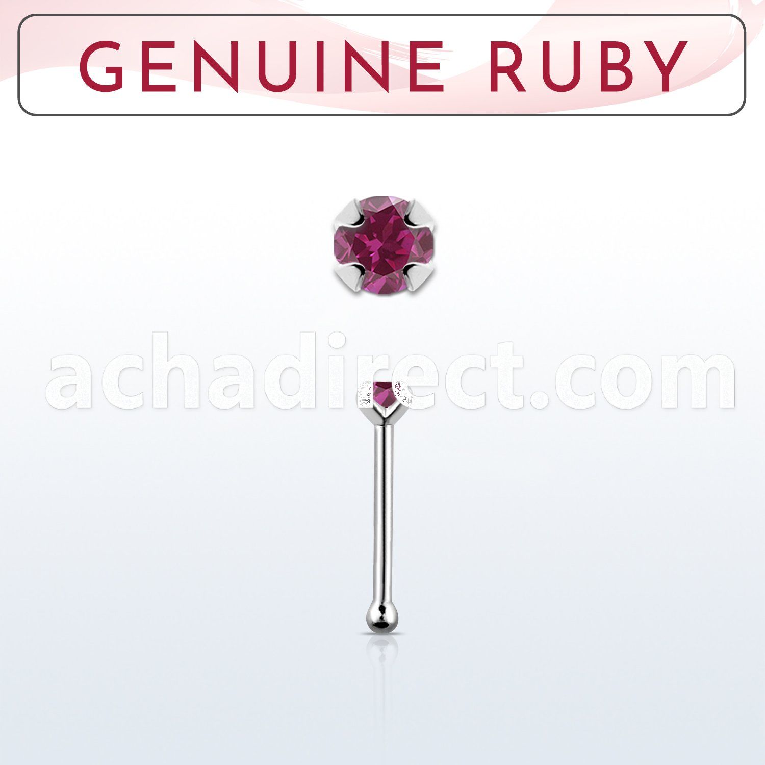 nbpge5 925 silver nose bone w a ruby stone