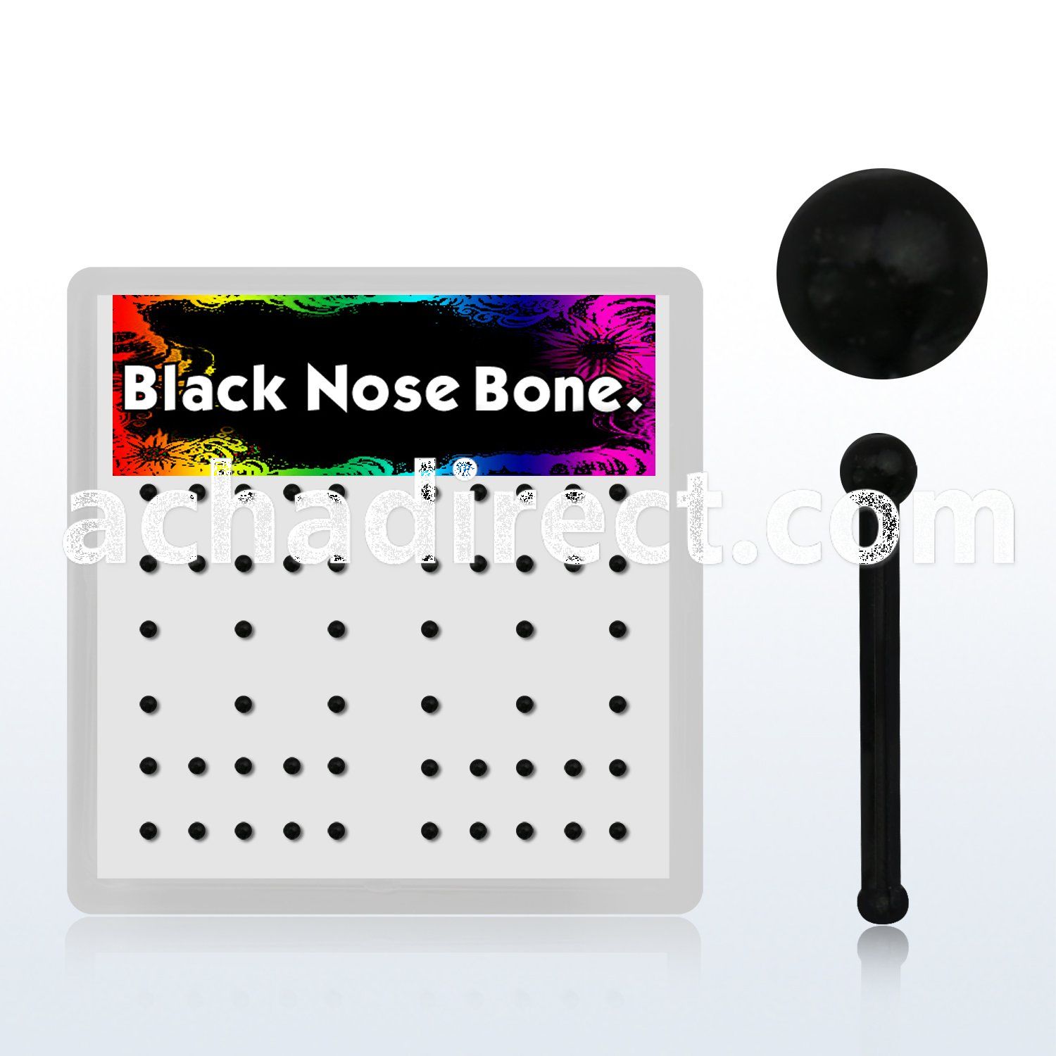 nbrtkbx box w 52 black acrylic flexible nose bone retainer
