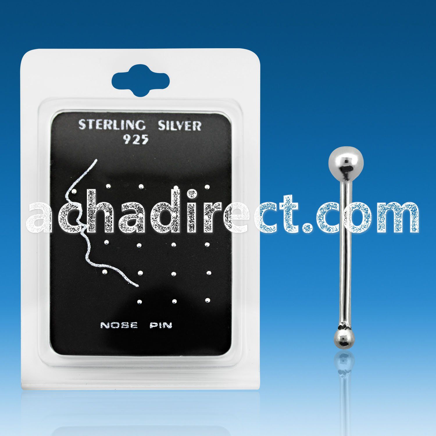 nbsvpk pack of silver nose bones with 1 5mm silver ball top