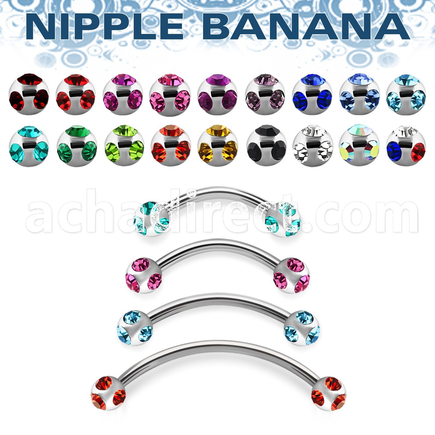 npbnmj5 surgical steel nipple banana 5mm