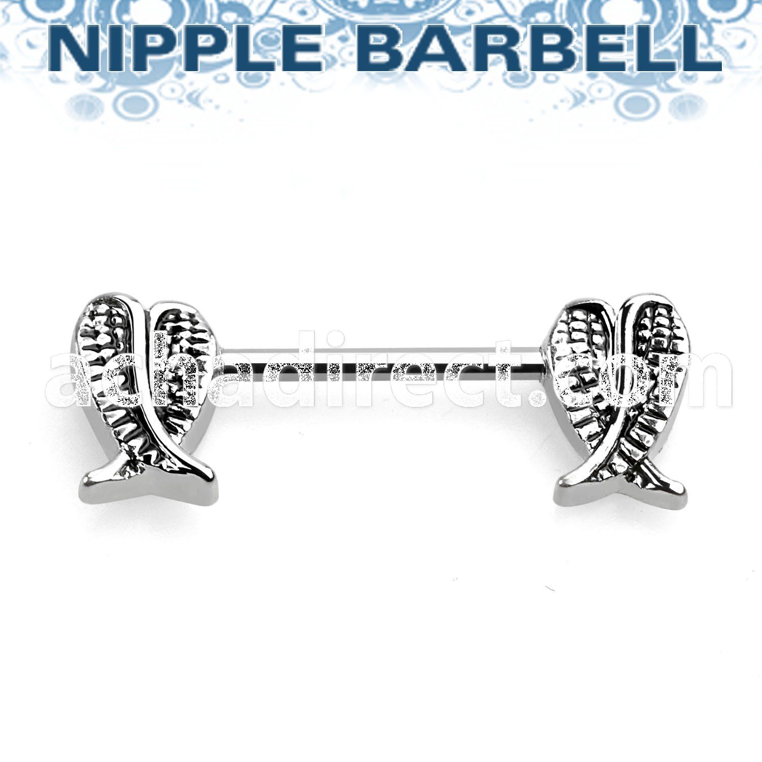 npsh4 surgical steel nipple barbell w wing pairs on both sides