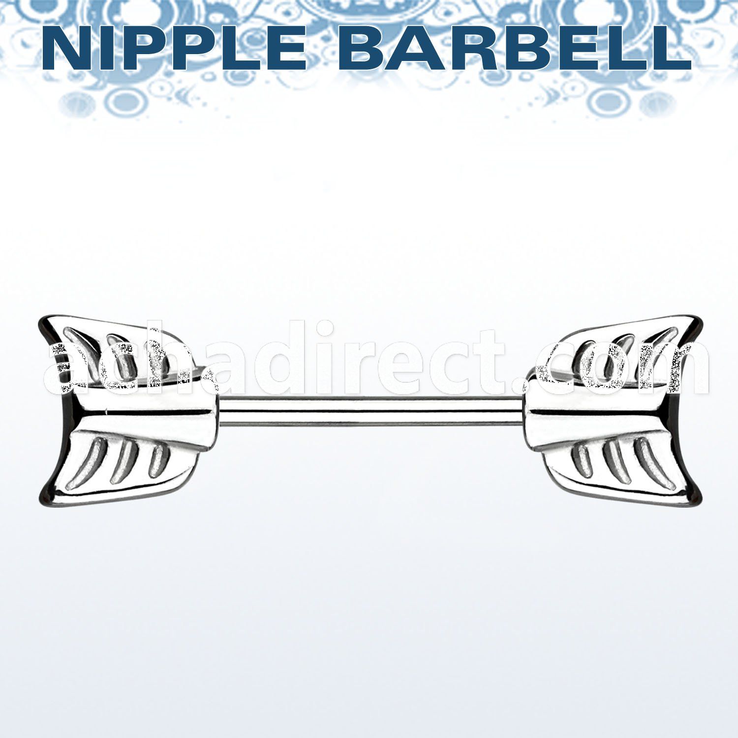 npsh7 136l steel nipple barbell with casted steel arrow ends