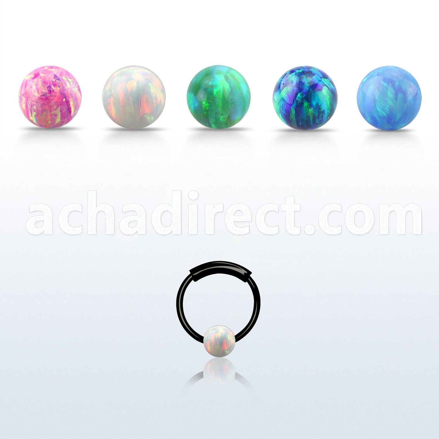 ns01blo black silver endless nose hoop w 3mm synthetic ball 8mm