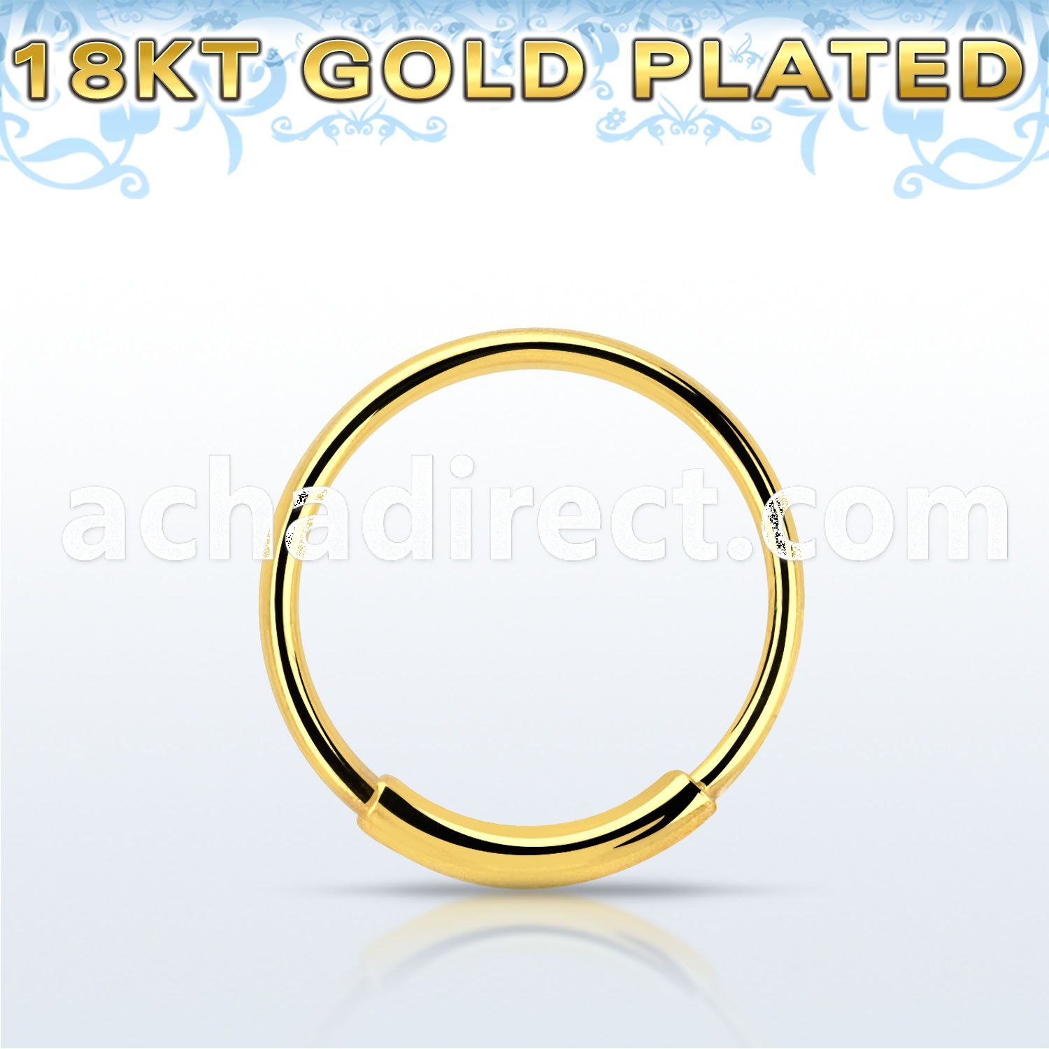 ns02rg gold plated silver endless nose hoop w diameter 10mm