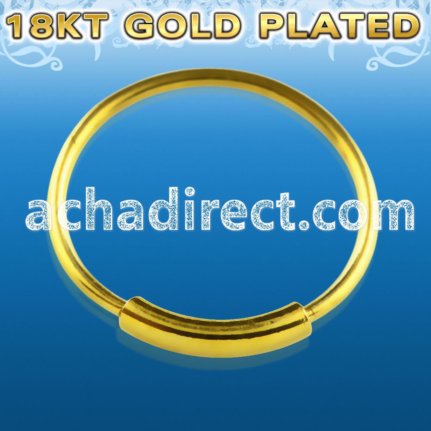 ns03rg 18k gold silver endless nose hoop with diameter 12mm