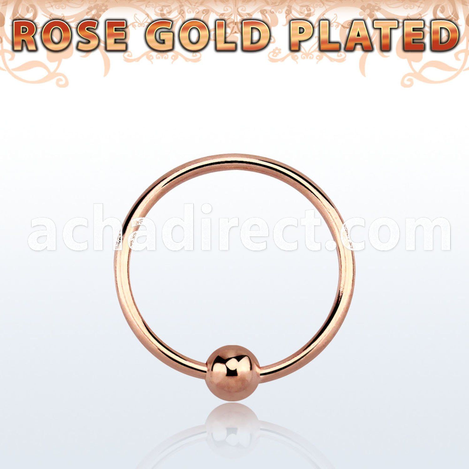 ns05rs rose gold silver nose hoop w ball w diameter of 8mm