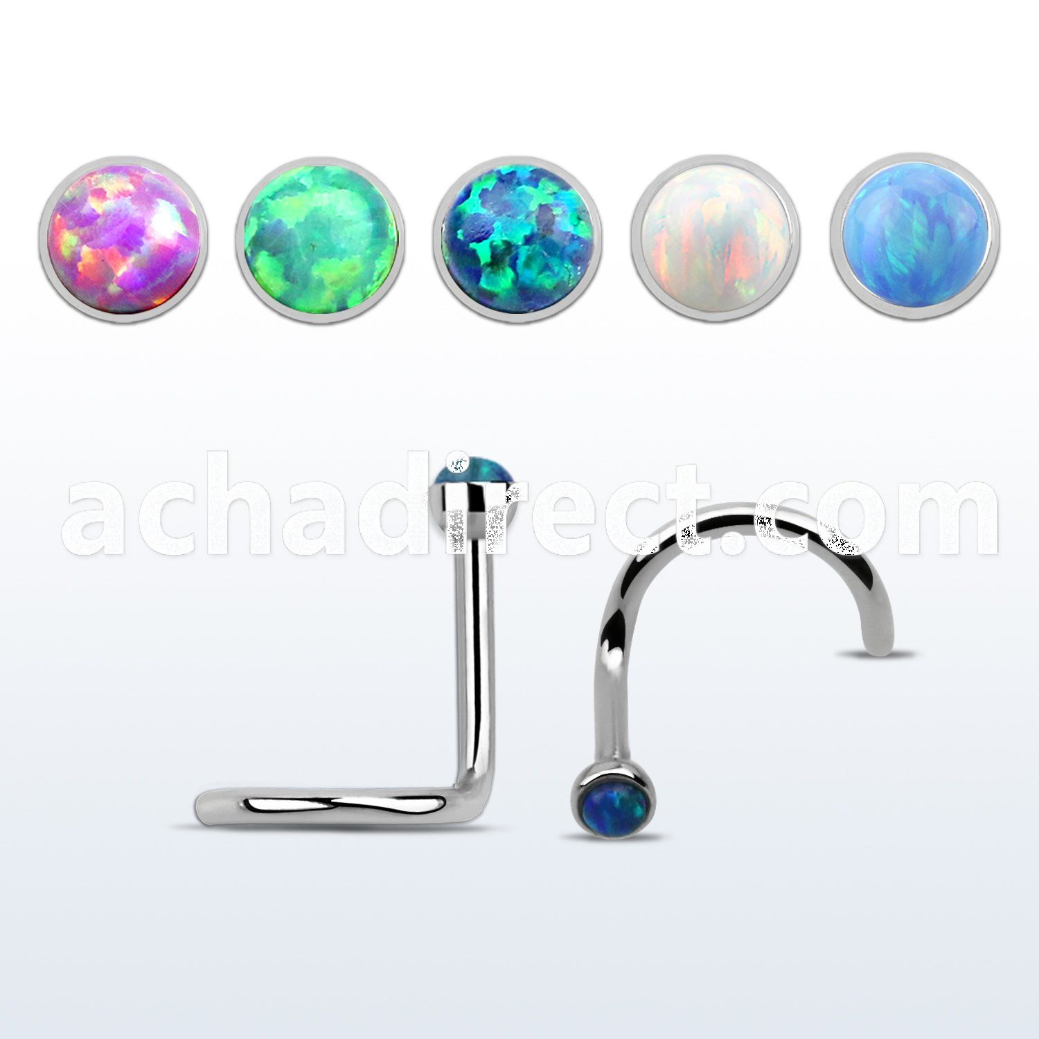 nscop 316l steel nose screw w 1.5mm round synthetic opal top