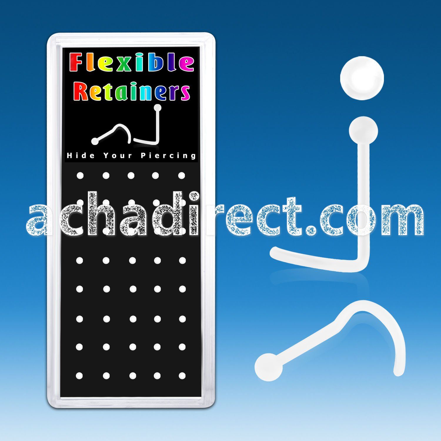 nscrtx40 box w clear bio flex nose screw retainers w 2mm ball top