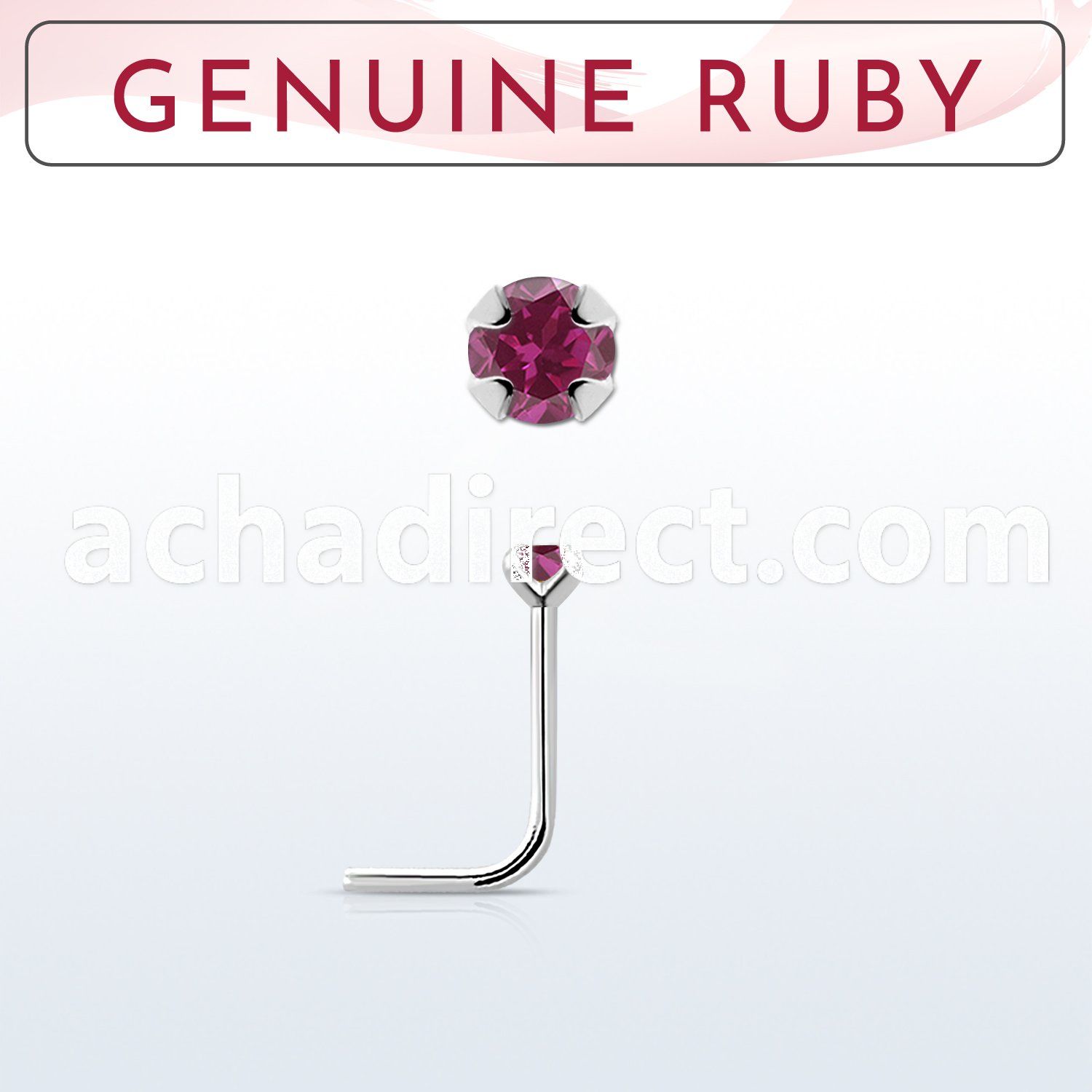 nspge5 925 silver nose stud w a ruby stone