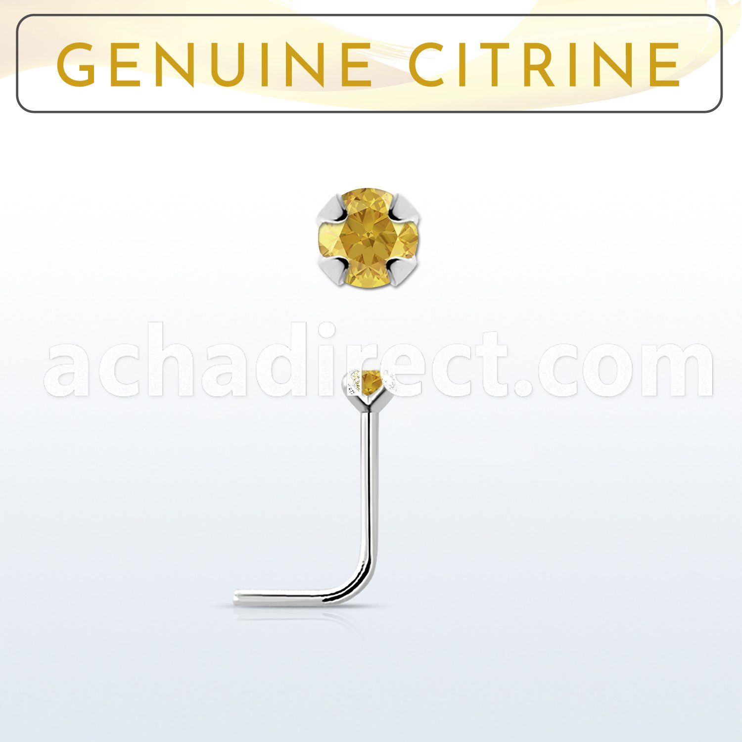 nspge6 925 silver nose stud w a citrine stone