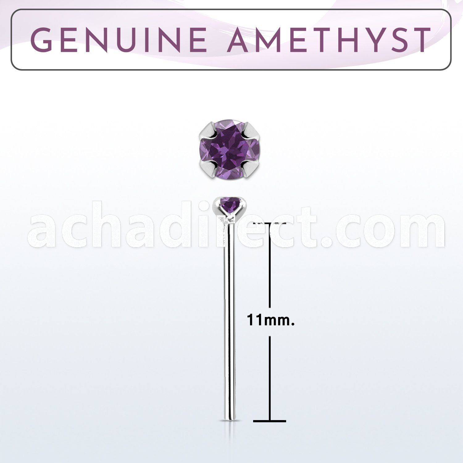 nypge1 925 silver bend it yourself nose stud w a amethyst 