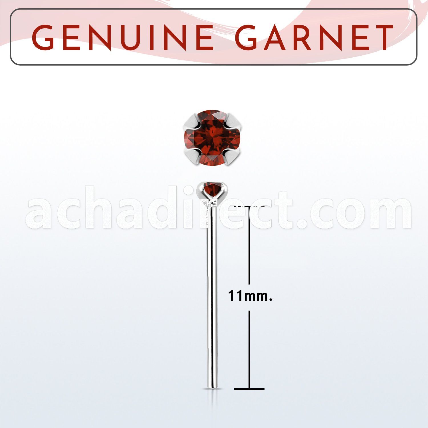 nypge2 925 silver bend it yourself nose stud w a garnet stone