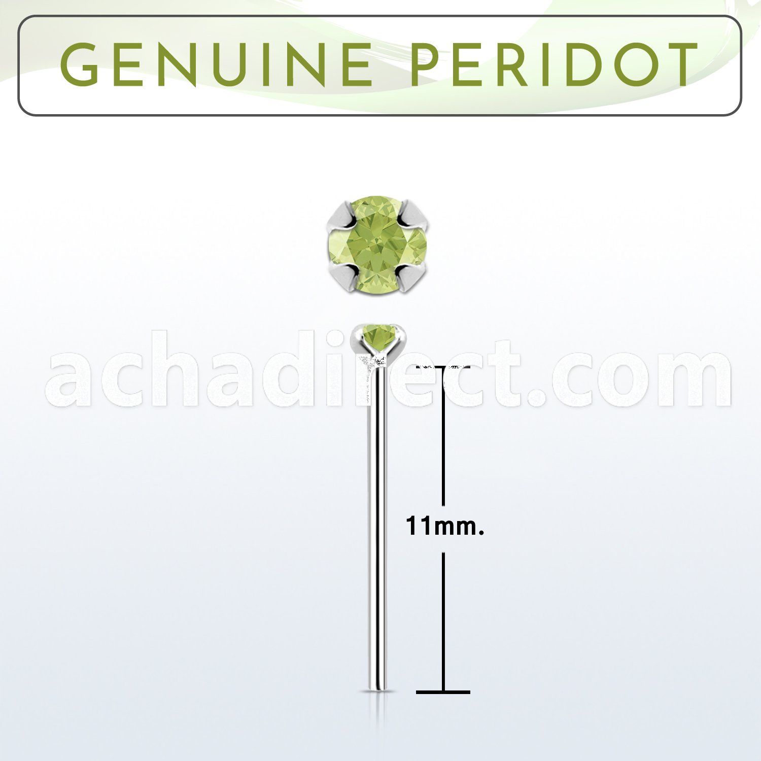 nypge4 925 silver bend it yourself nose stud w a peridot 