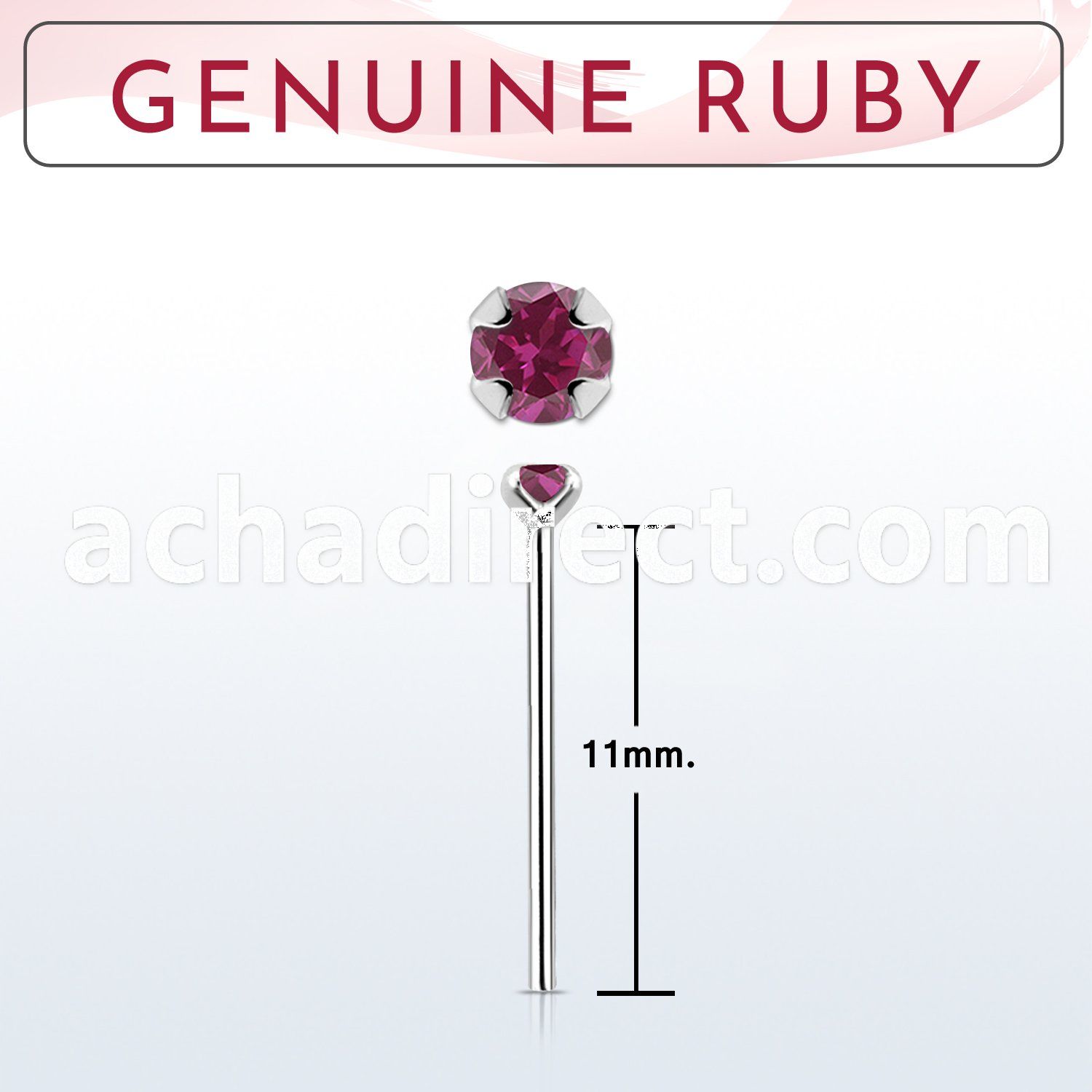 nypge5 925 silver bend it yourself nose stud w a ruby stone