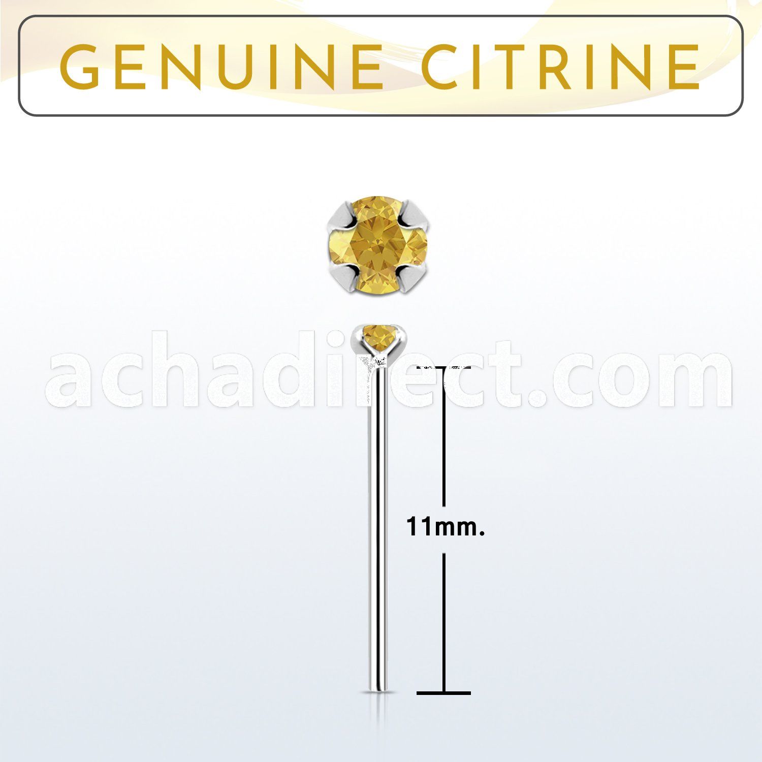 nypge6 925 silver bend it yourself nose stud w a citrine 