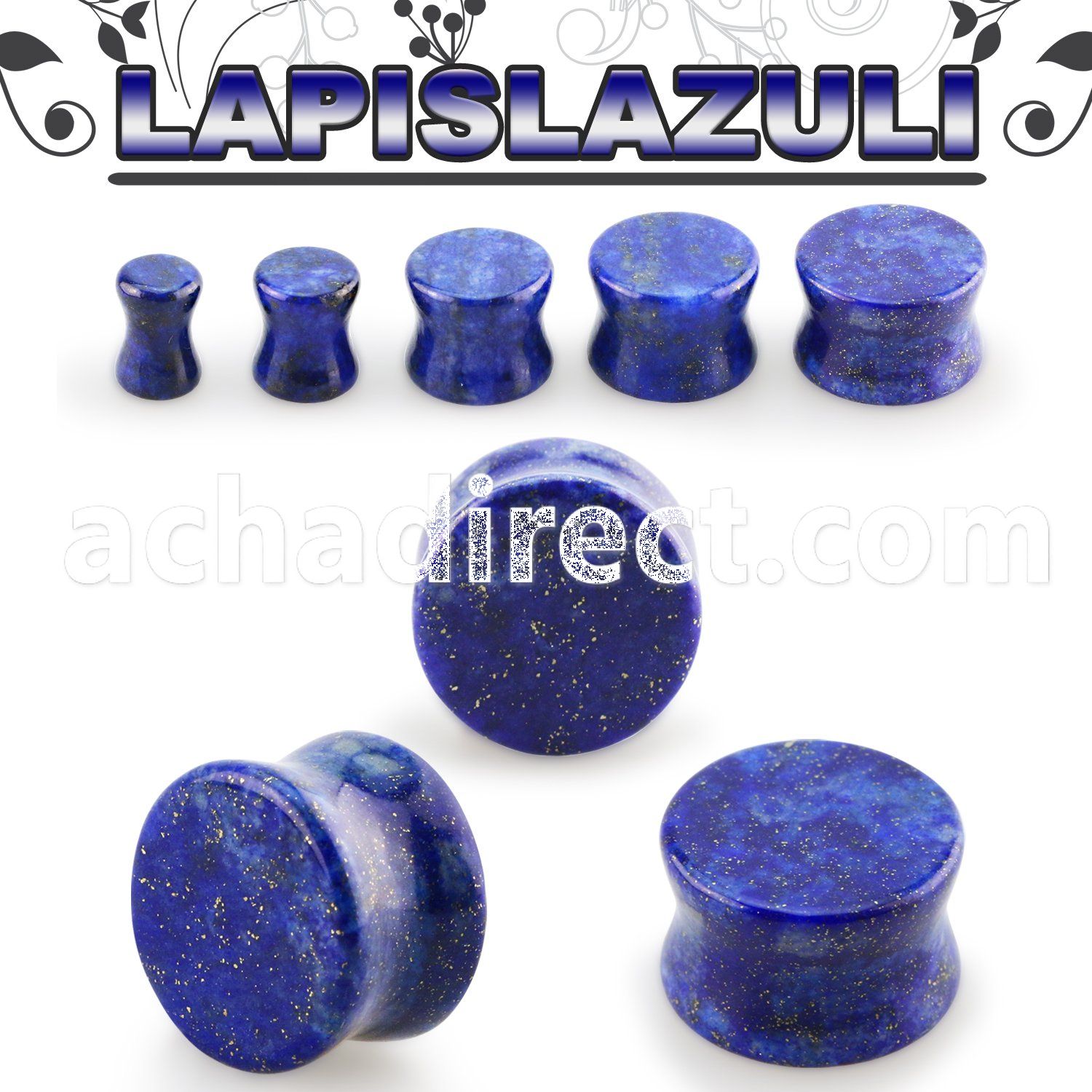 pgspp lapislazuli double flare stone plug
