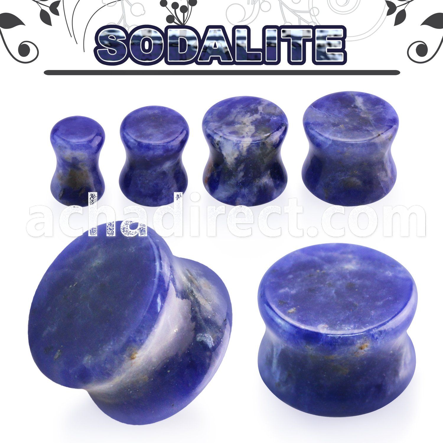 pgsss sodalite stone double flare plug