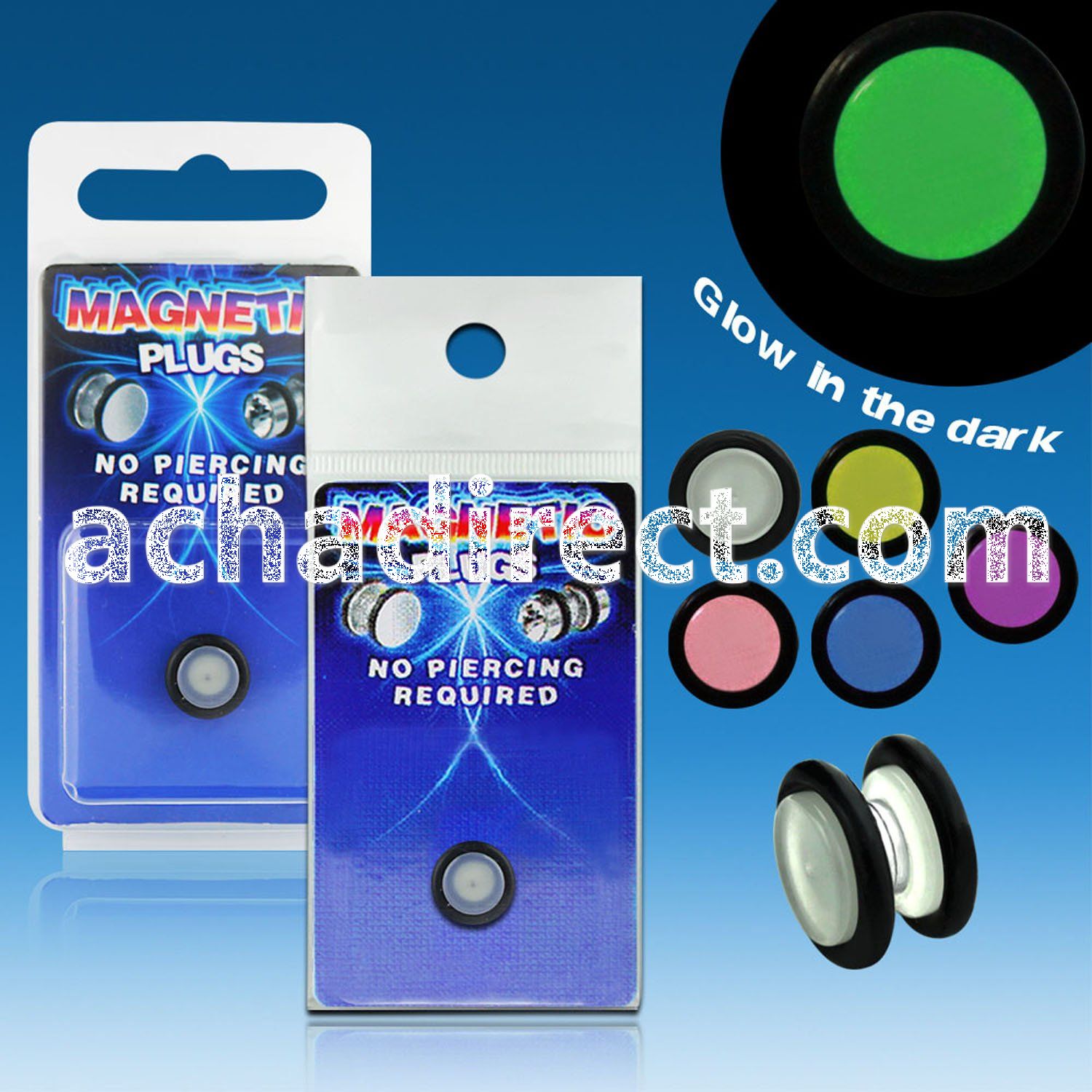 pkmp98 magnetic glow in the dark fake plug with rubber o rings