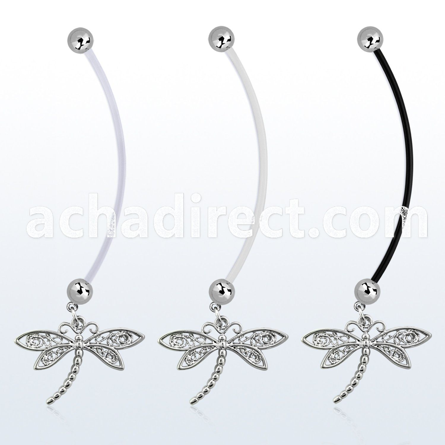 pnd566 pregnancy belly ring w dangling dragonfly 