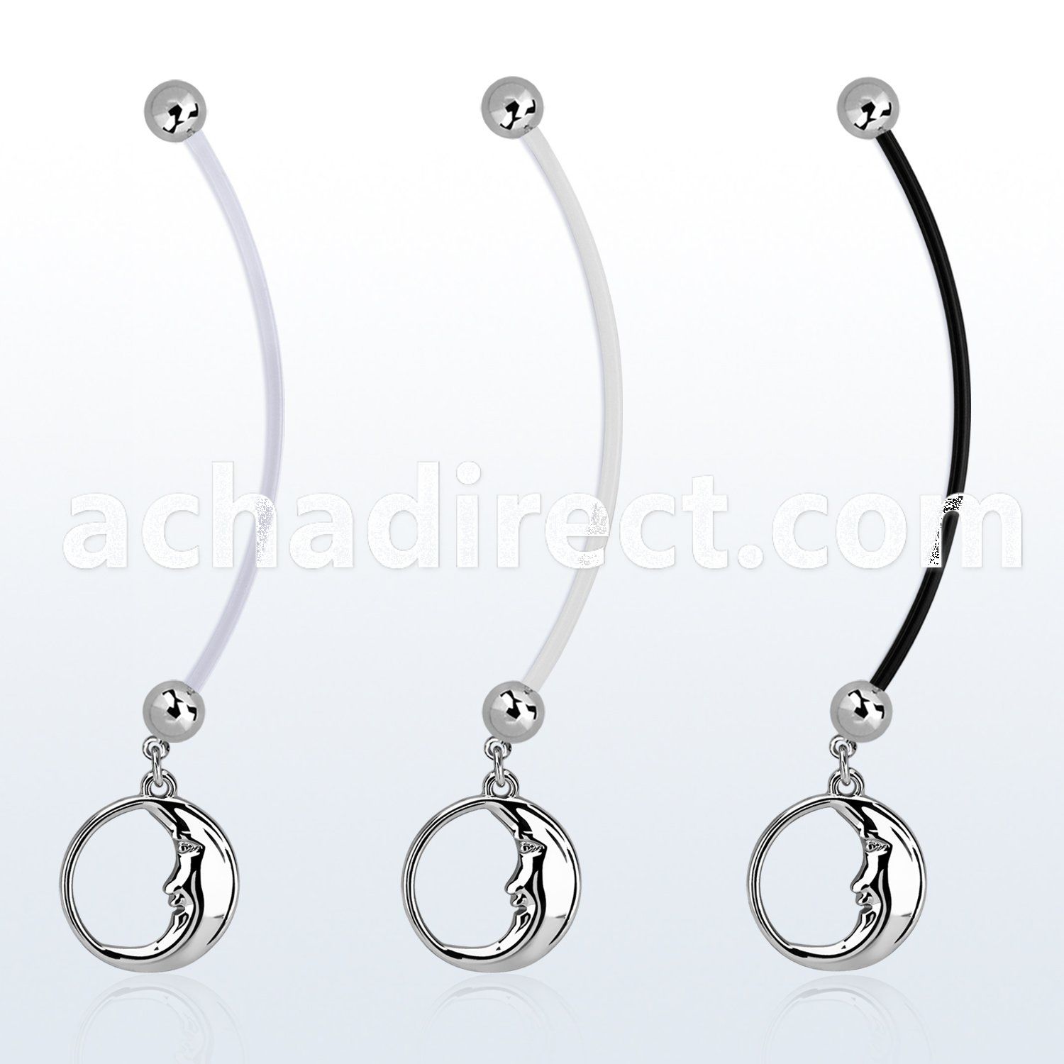 pnd733 pregnancy belly ring w dangling sleepy moon 