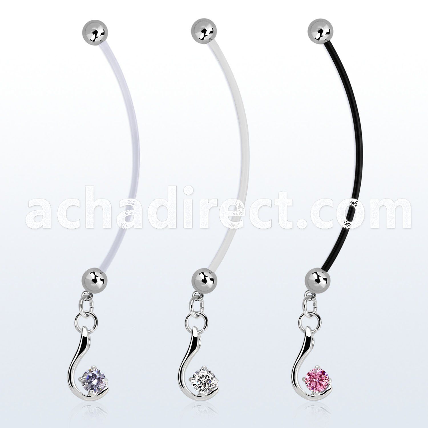 pndz730 pregnancy belly ring w dangling with a single cz