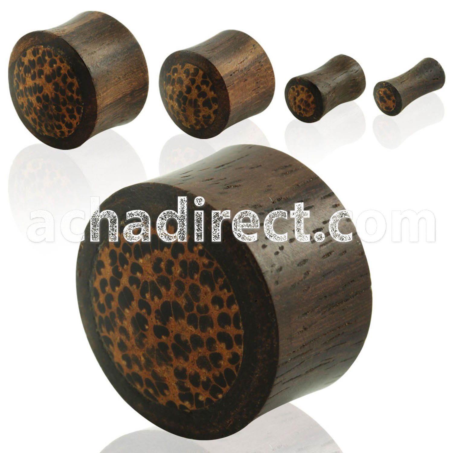 pnwb sono wood double flared solid plug w coconut wood inlay