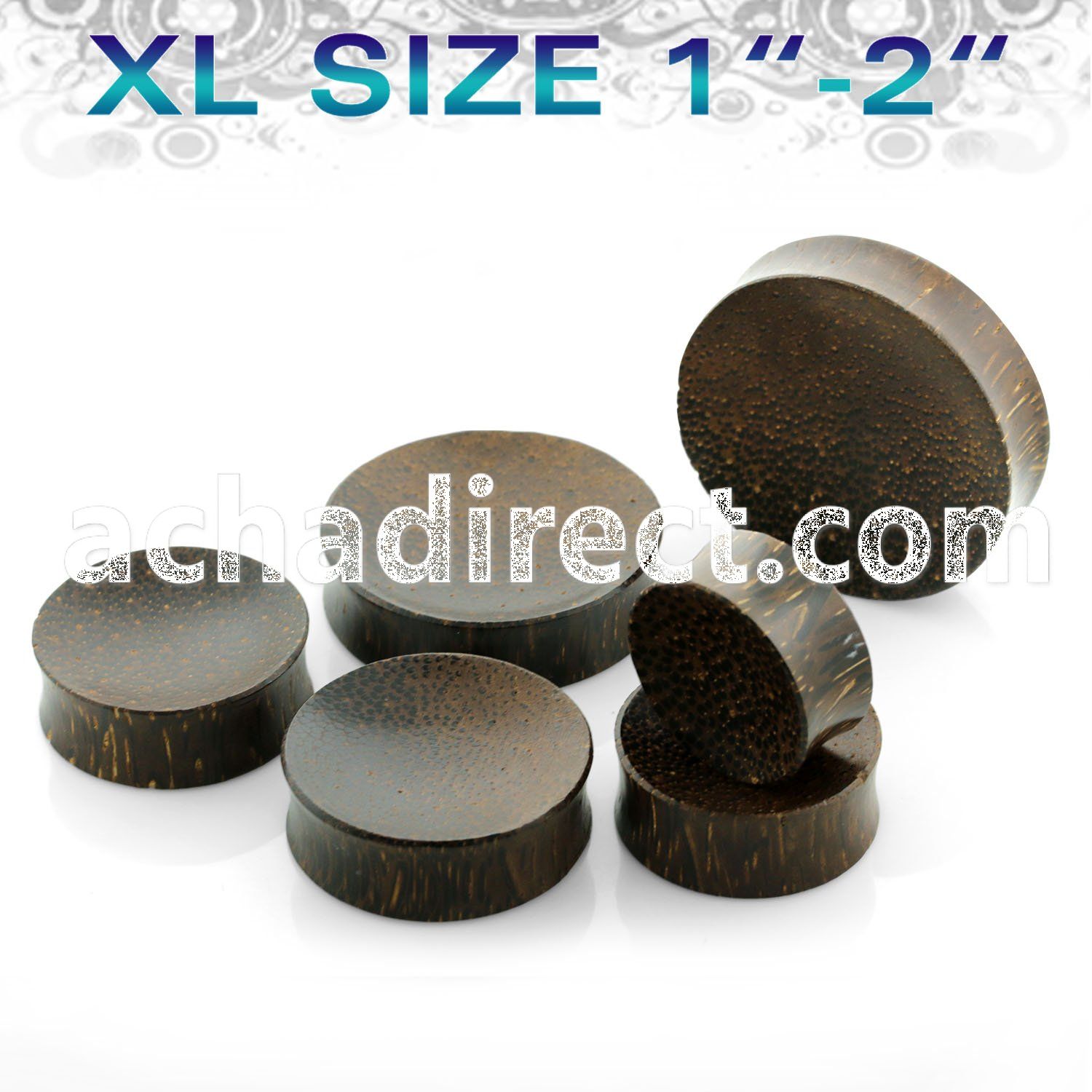 pwbxl xl size palm wood concave double flare plug