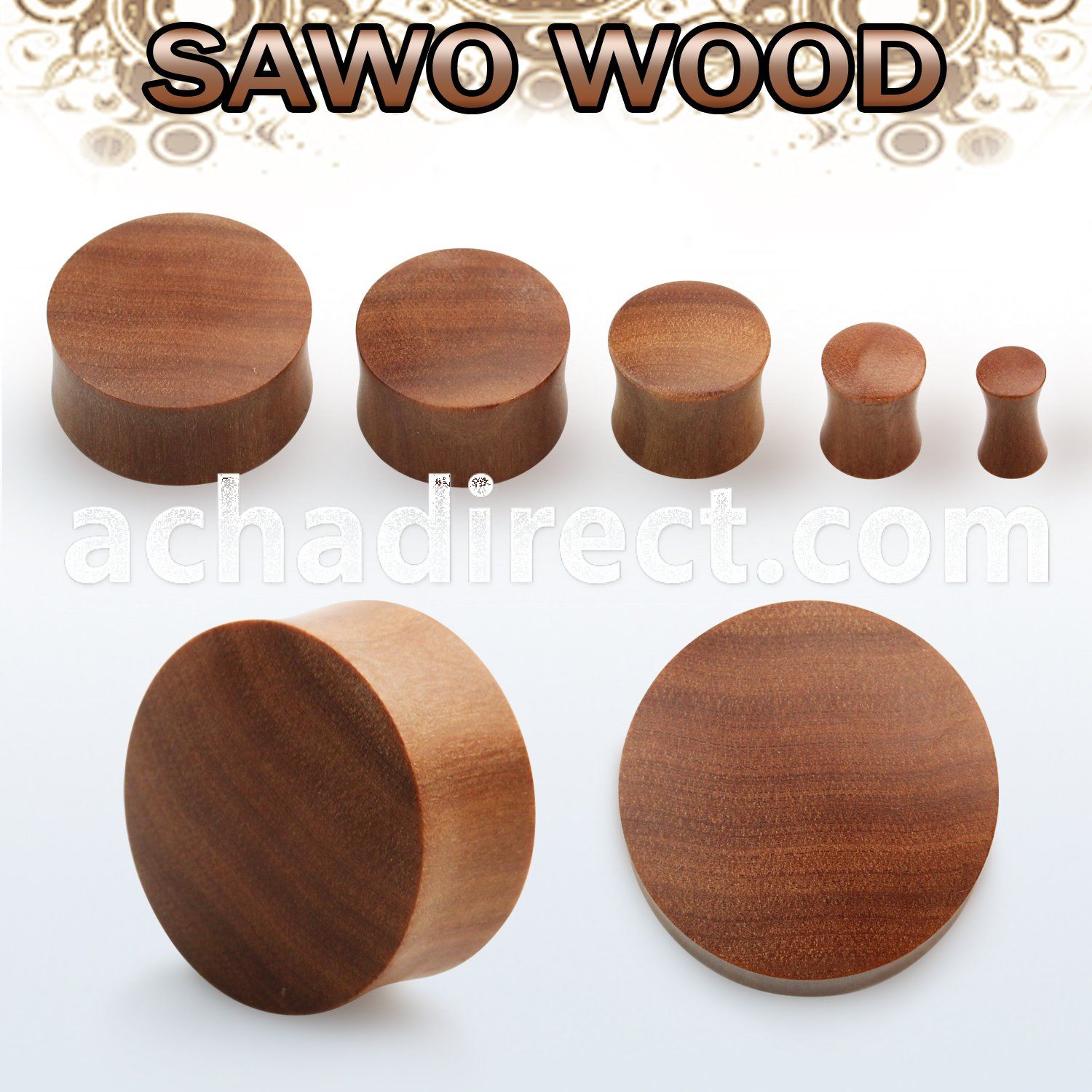 pws double flare sawo wood plug