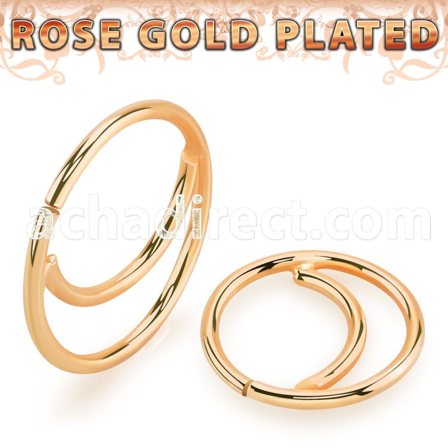 rssea20 rose gold plated silver seamless nose ring moon