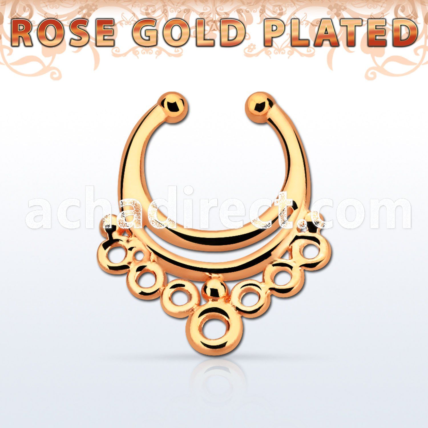 rssepd1 rose gold silver fake septum clicker in an indian 