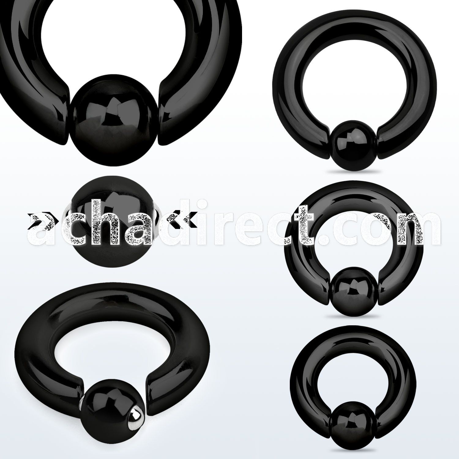 sbcrt4 black 316l steel loaded ball closure ring 4g w 8mm ball