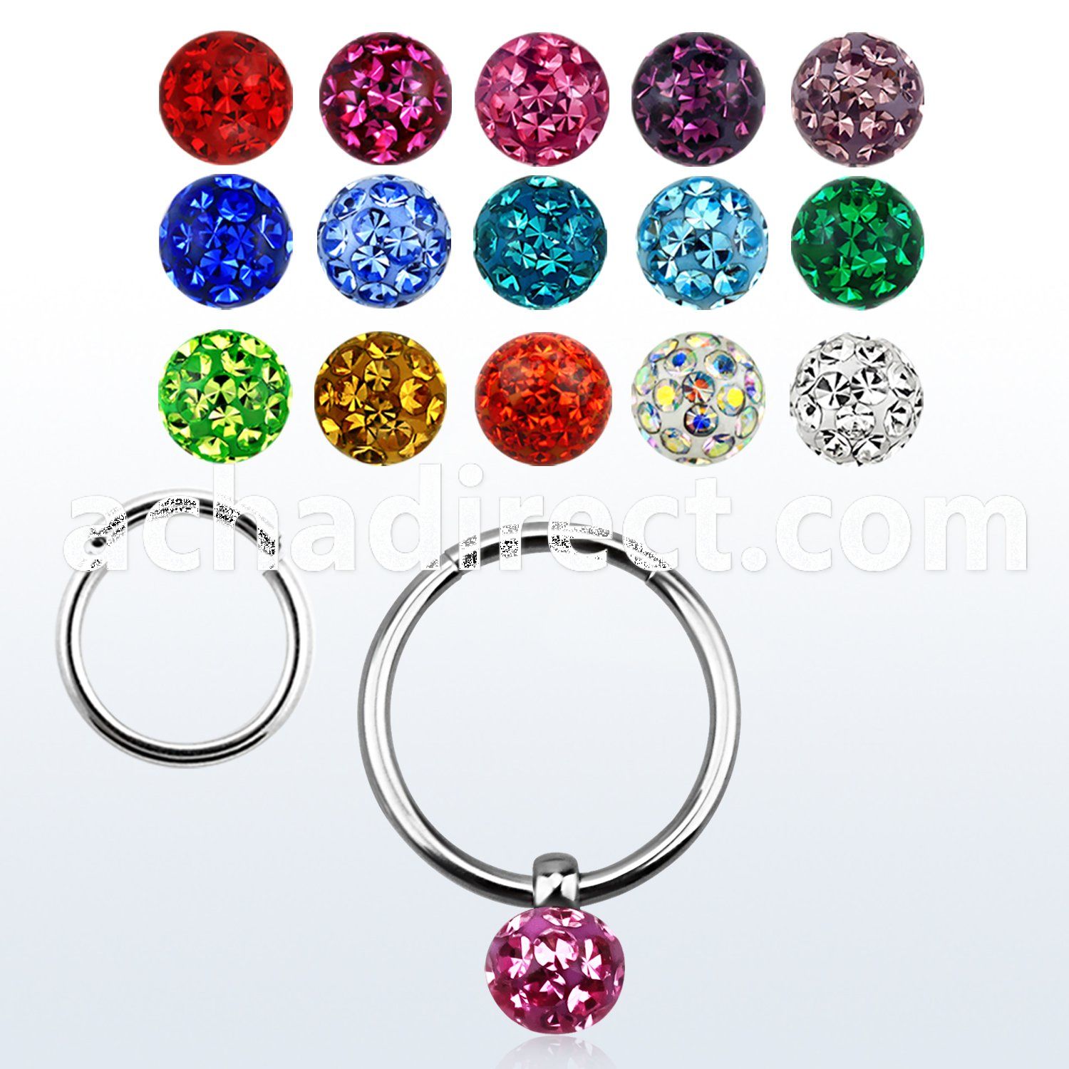 seg16d1 316l steel segment ring with dangling ferido ball