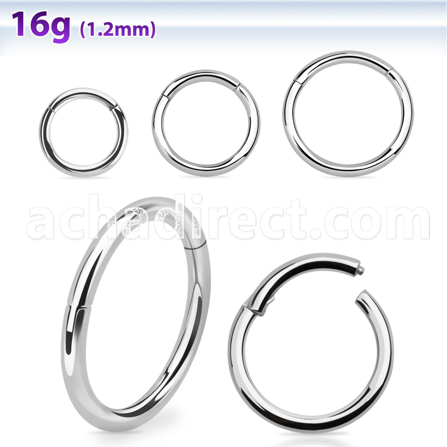 segh16 316l steel hinged segment ring 16g 1.2mm