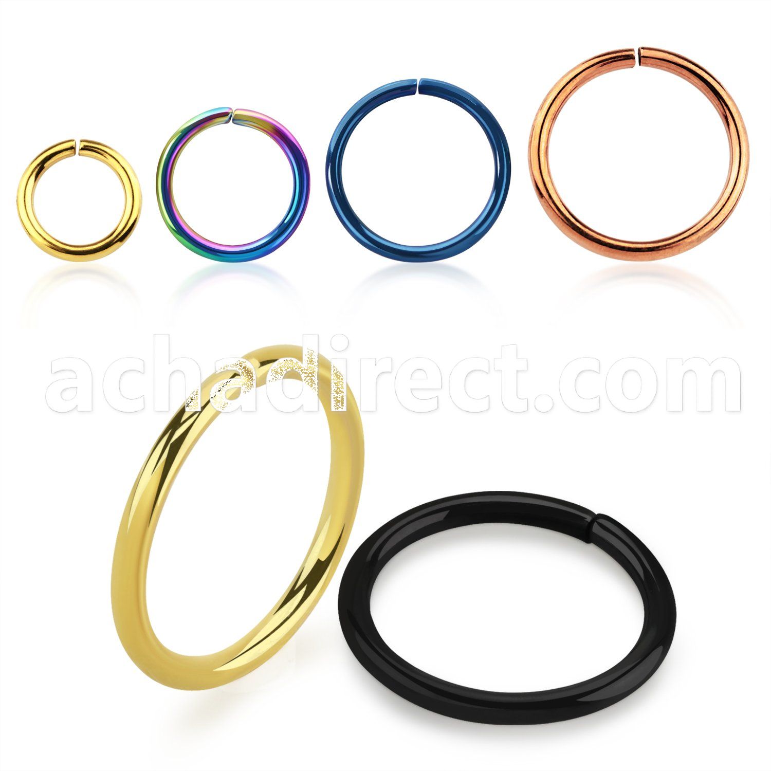 selt16 pvd plated 316l steel ring 16 1 2mm diameter 6mm 10mm