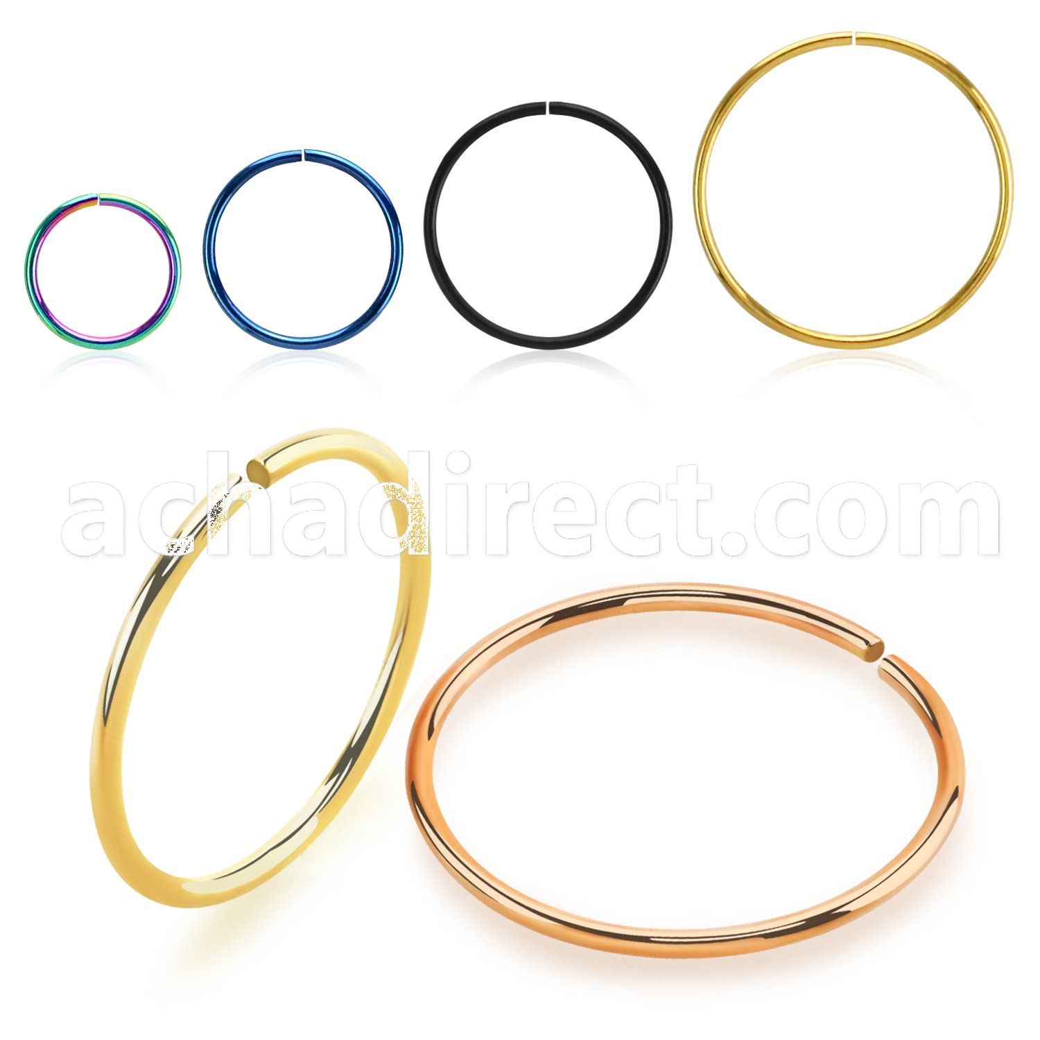 selt22 pvd plated 316l steel seamless nose ring