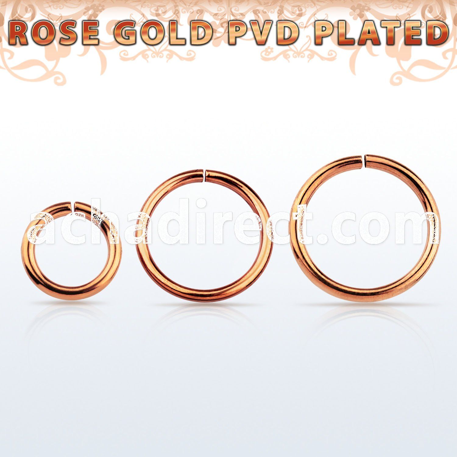 seltt16 rose gold pvd plated surgical steel seamless ring