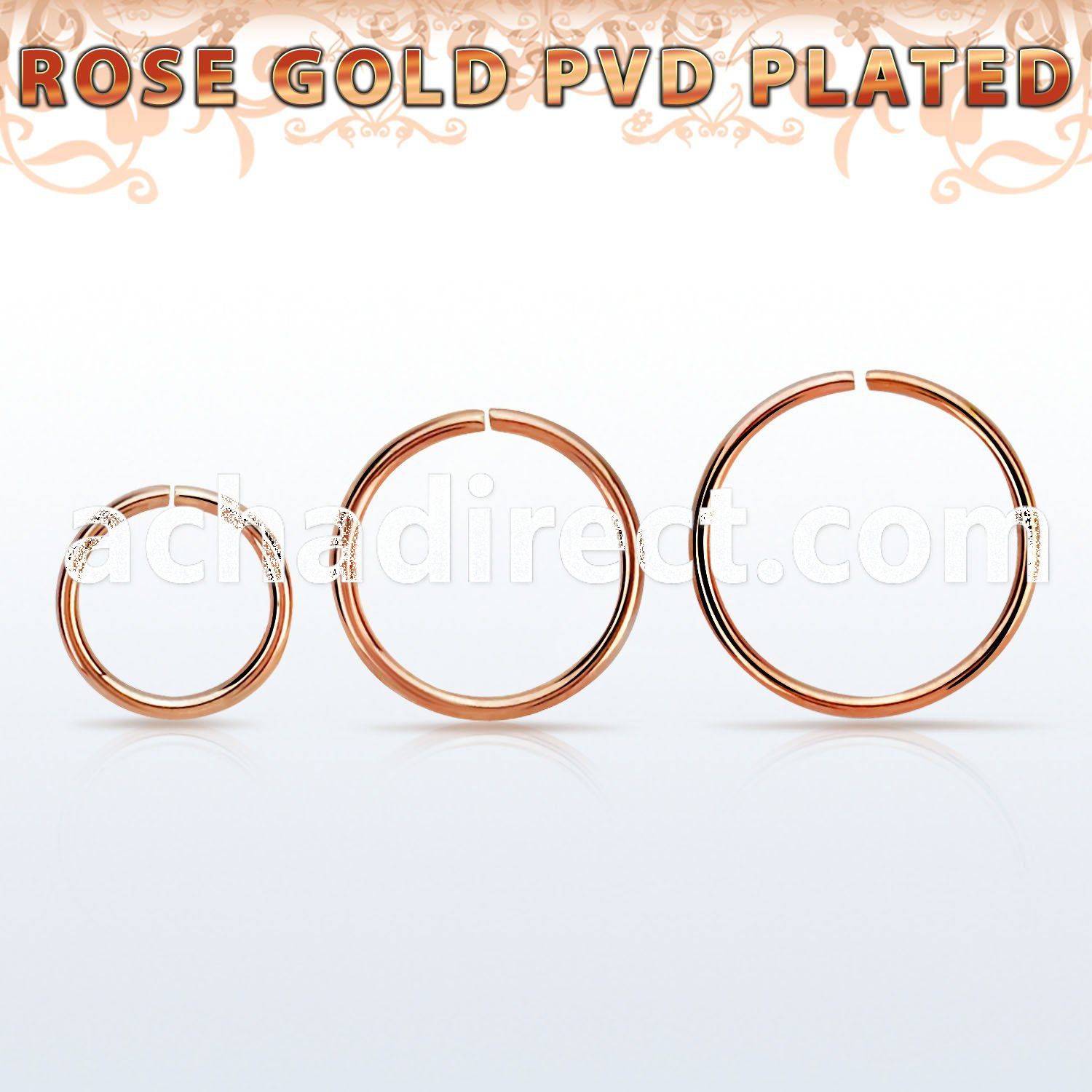 seltt20 rose gold pvd plated surgical steel seamless ring