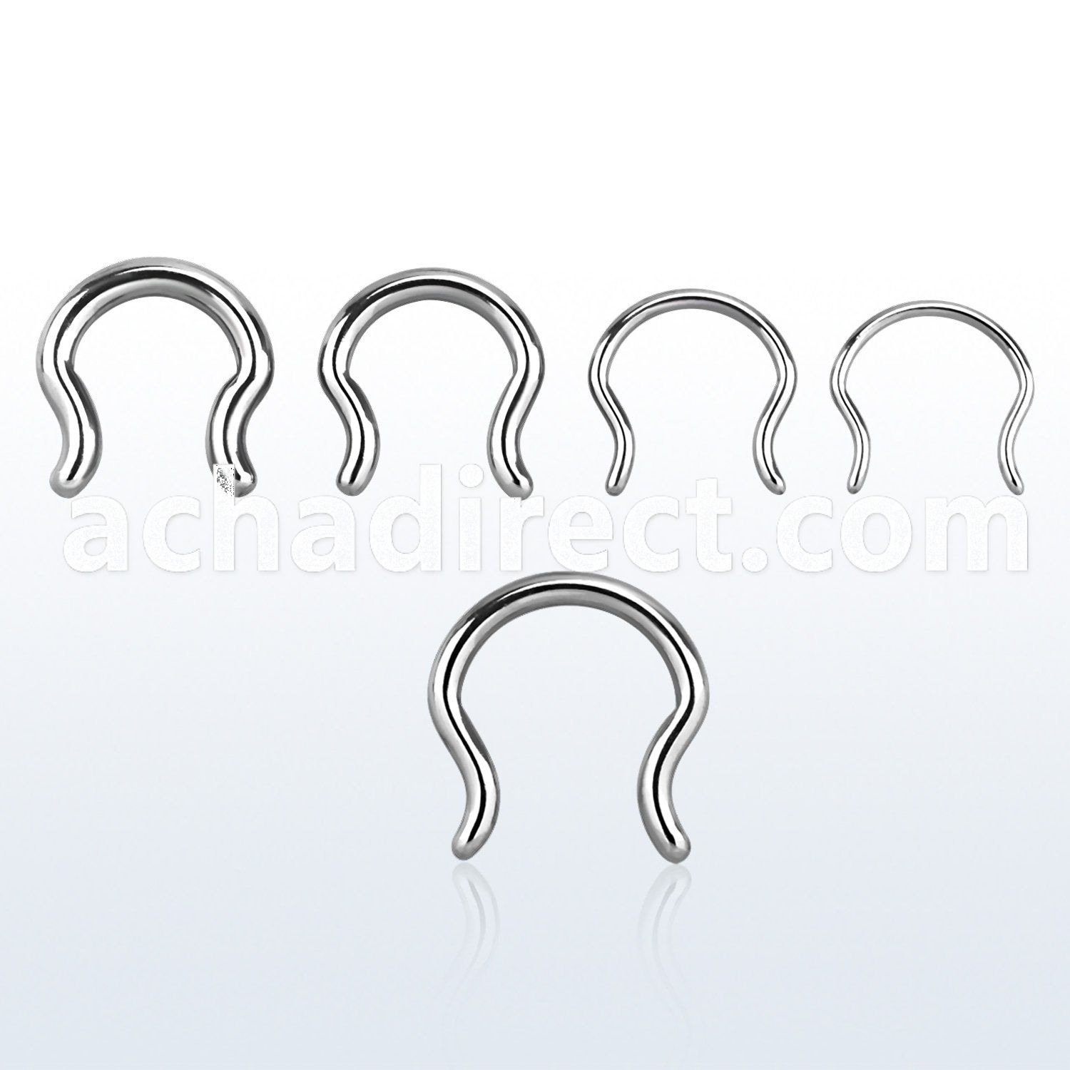 sepd 316l steel septum retainer in an outward bell shape