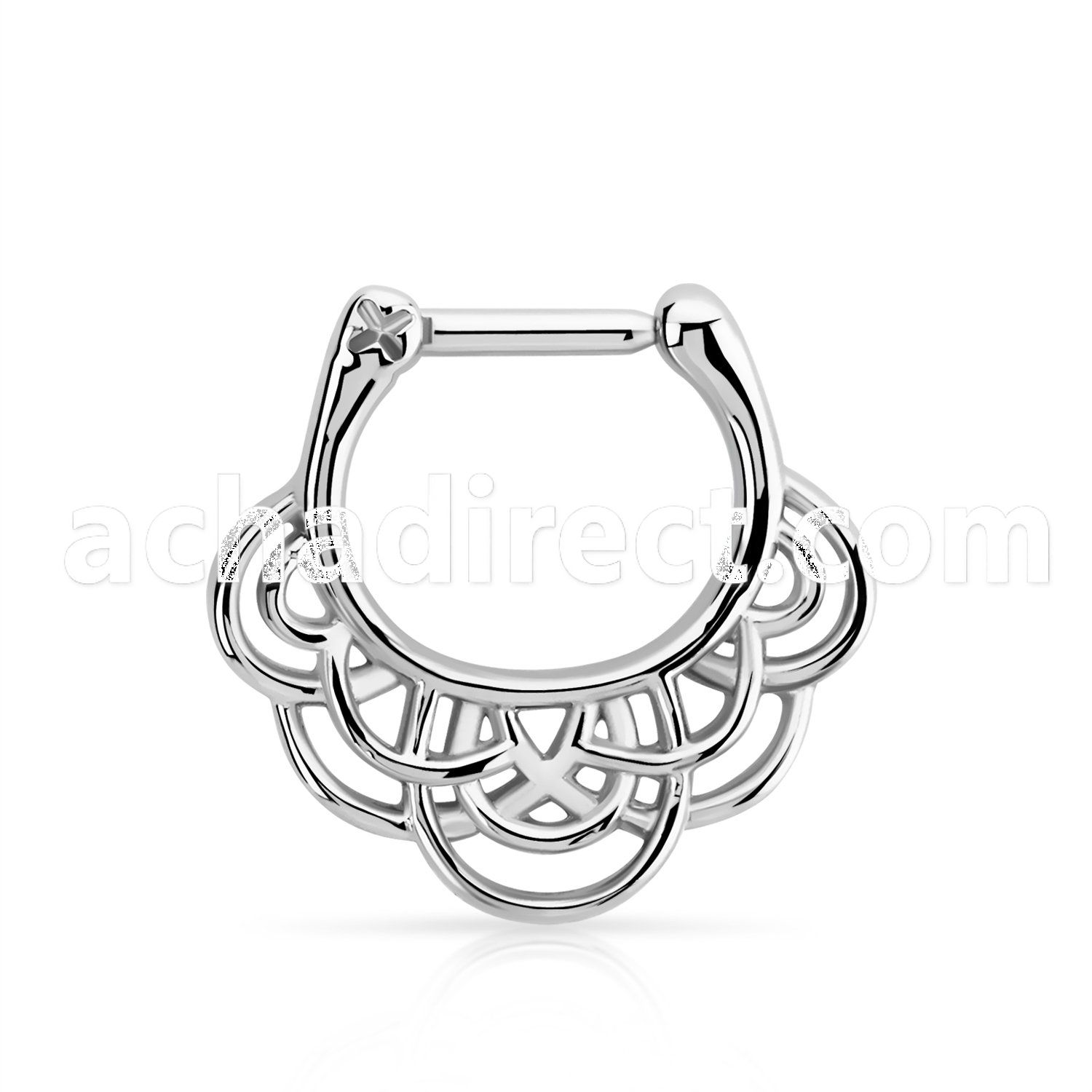 sepv16 high polished steel septum clicker w woven celtic design