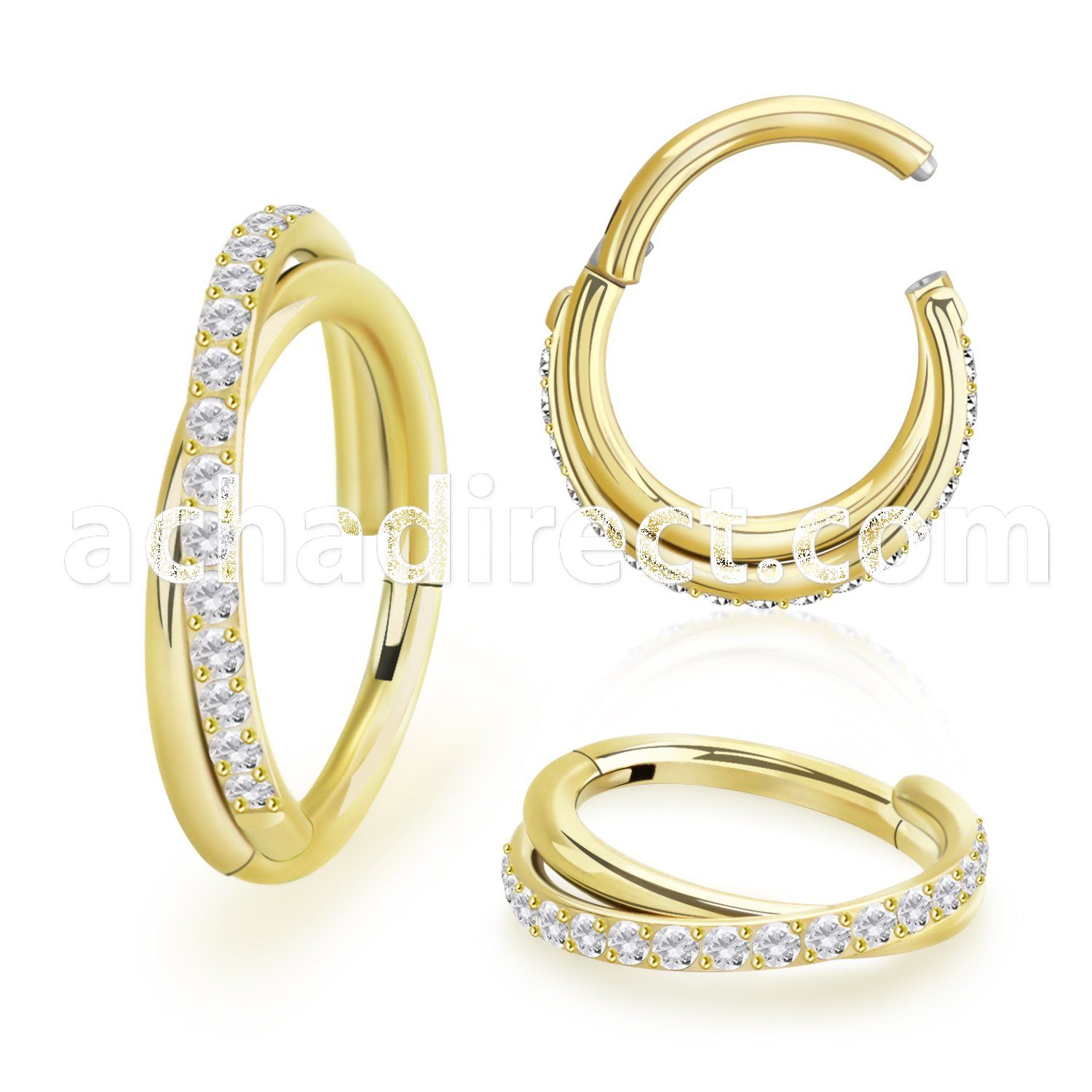 sgsh45t pvd plated steel hinged segment ring 16g cross cnc