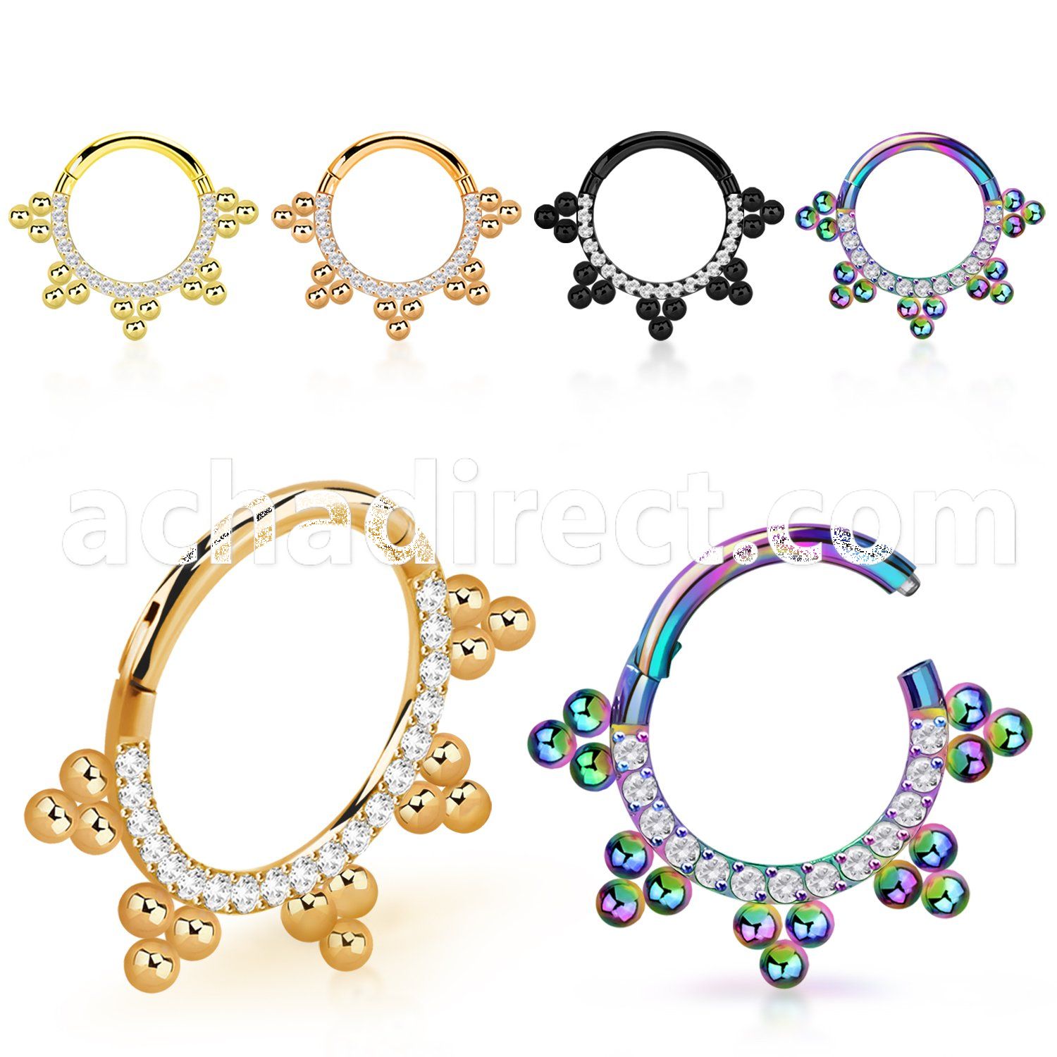 sgtsh17 anodized 316l steel hinged segment ring bohemian cz