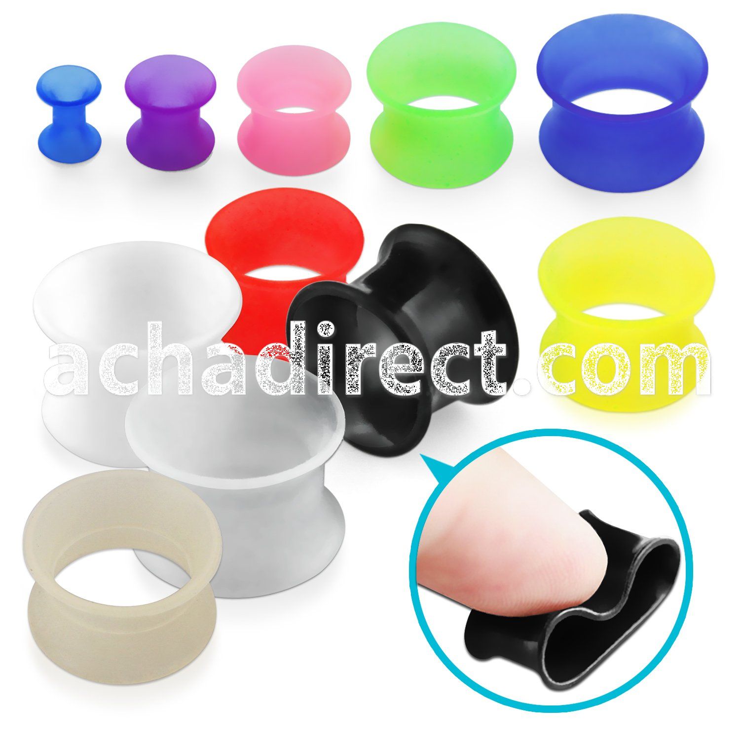 siut silicone ultra thin double flared flesh tunnel