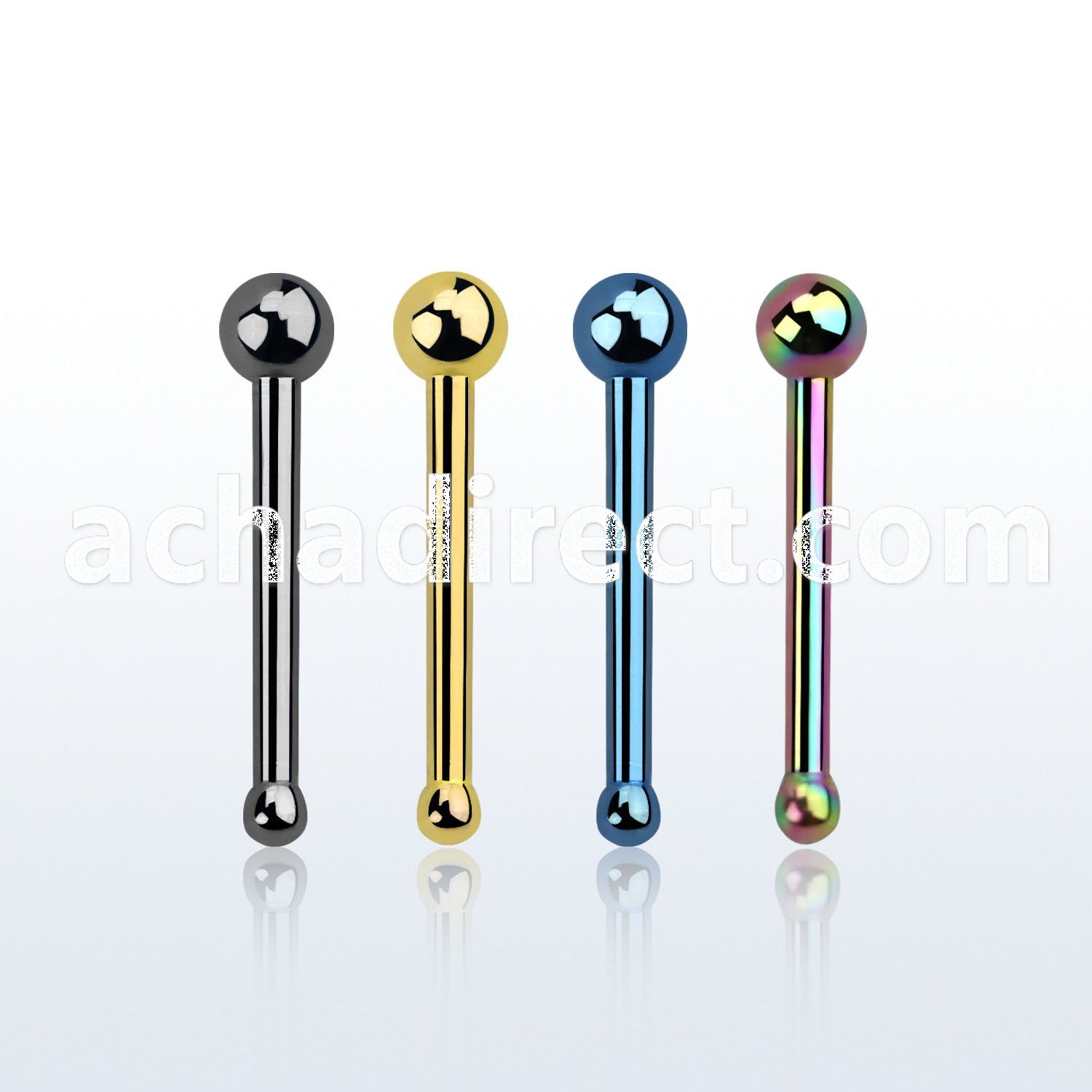 snbbt anodized 316l steel nose bone with 2mm ball shaped top