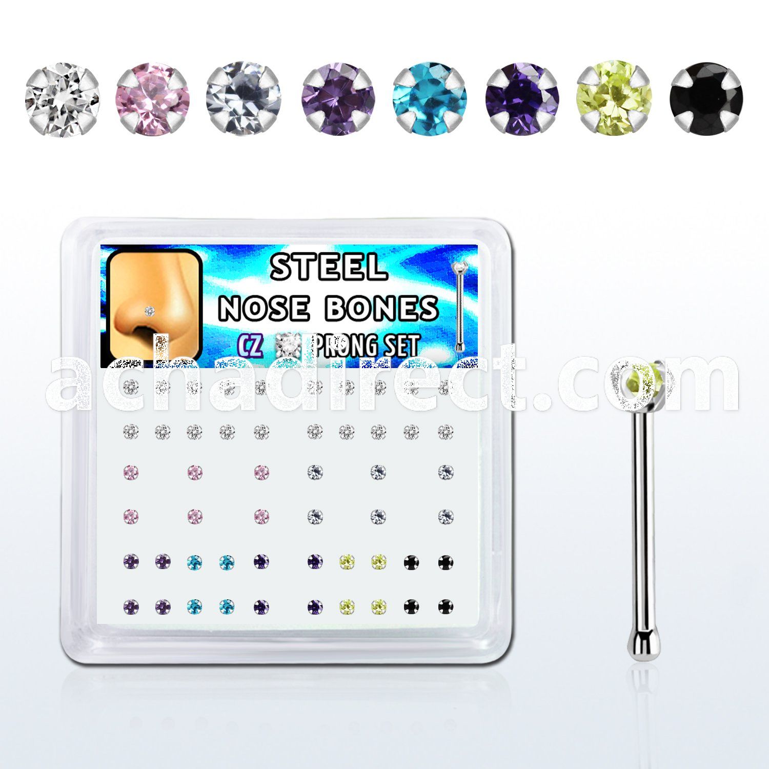 snbz2xm box w steel nose bones ,20g  w 2mm czs