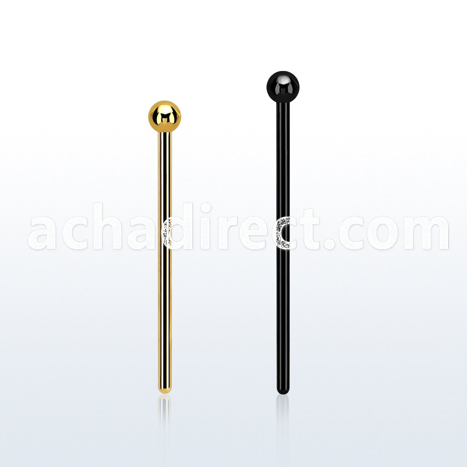 snybt20 pvd plated steel bend it nose stud w 2mm ball top