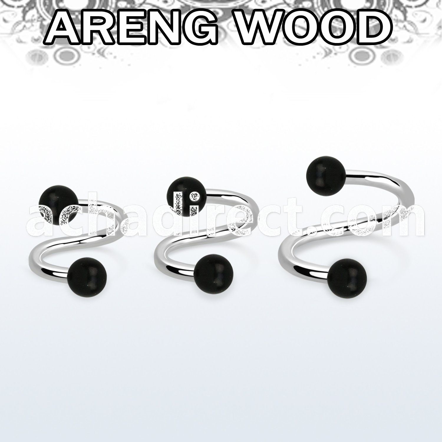 spar5 organic spiral w 316l steel post w 2 5mm areng wood ball