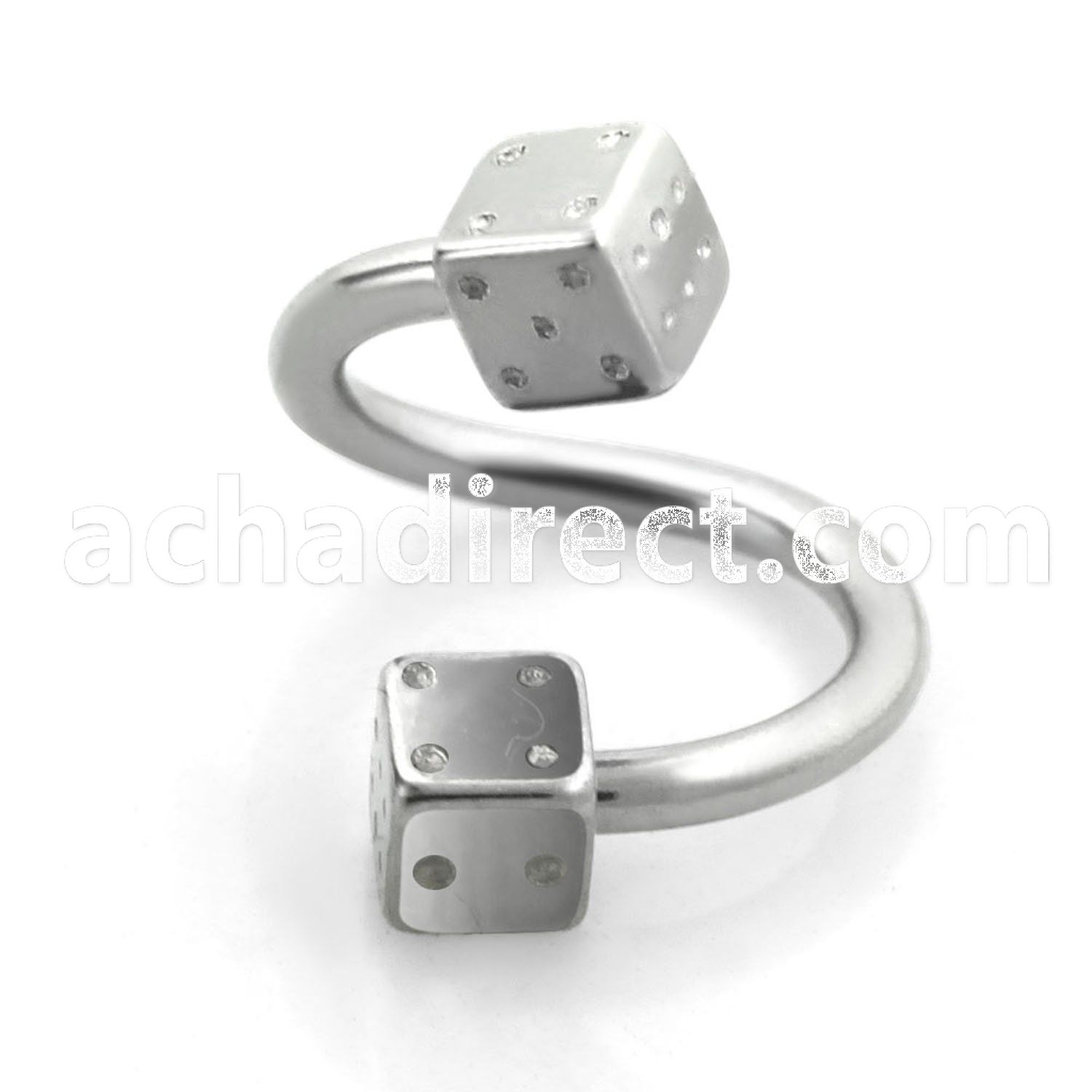 spesdi surgical steel eyebrow spiral with two 3mm dices